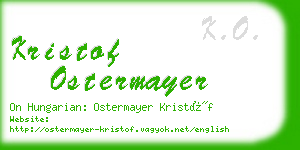 kristof ostermayer business card